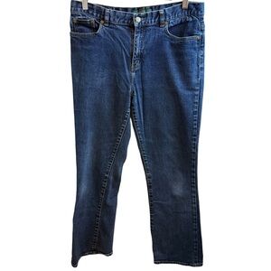 Lauren Ralph Lauren High-Rise Blue Bootcut Jeans with Worn Look